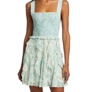 NEW Alice + Olivia Jocelyn Smocked Mini Dress